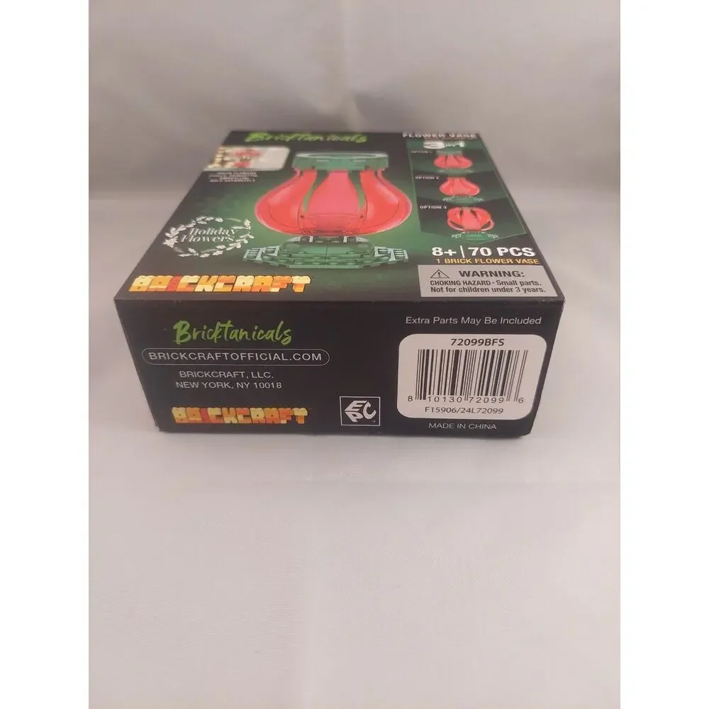 Brickcraft Bricktanicals Holiday Flowers Vase Brick Building Set 70pcs New